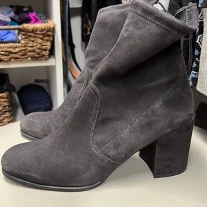 Stuart Weitzman dark gray suede boots